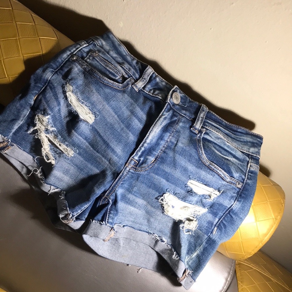 Denim Ripped Shorts